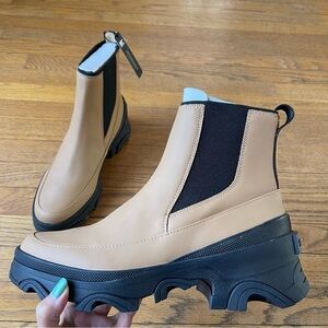 NEW Sorel Brex Chelsea Boot Waterproof Tawny Buff Black LL6060-253 Sz 11 NWT